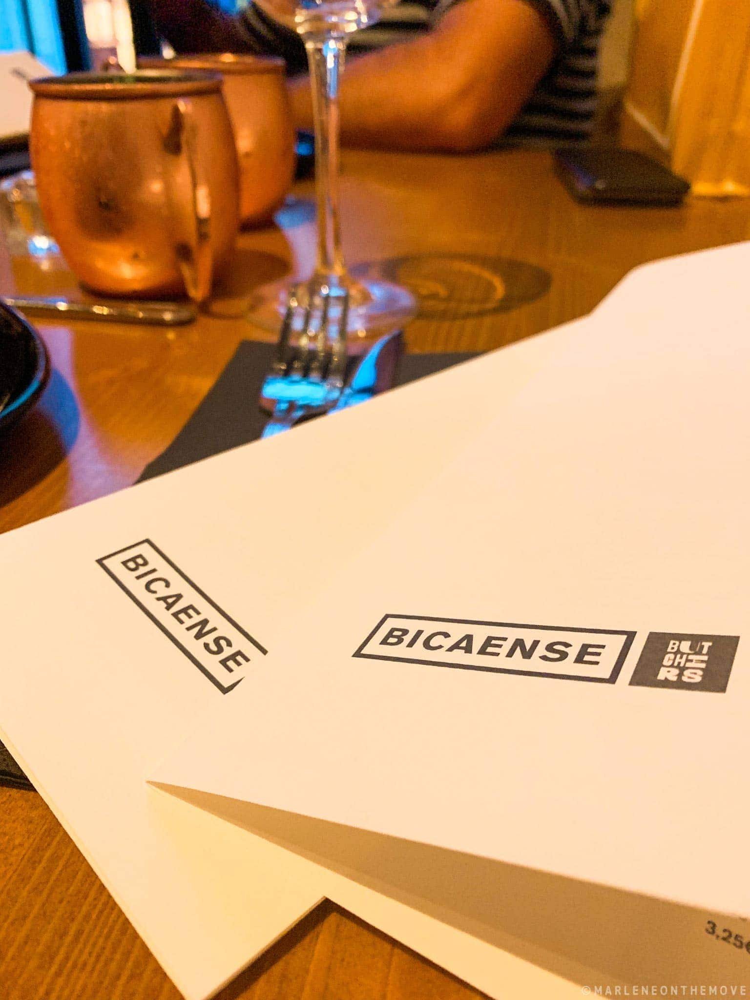 Bicaense Butchers Menu