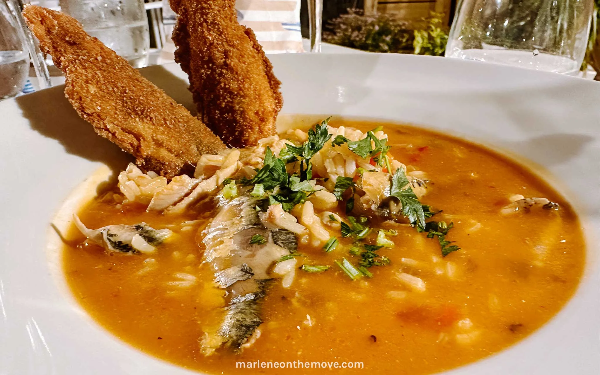 Special rice with sardines dish in Figueira da Foz, Portugal