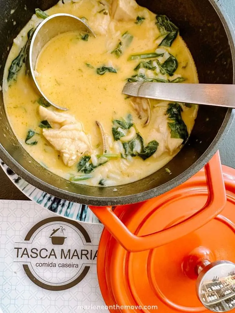 Special soup with fish and clams at Tasca Maria restaurant
