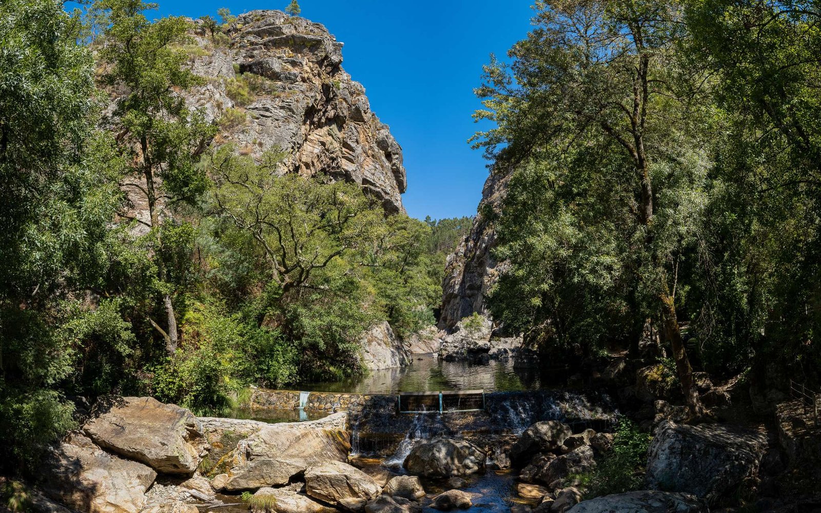 View over the river beach at Fragas de São Simão, in Serra da Lousã, Portugal