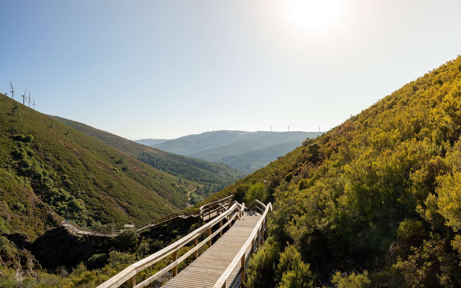 View of the walkways of Ribeira de Quelhas in Coentral Grande, Serra da Lousã, Portugal.