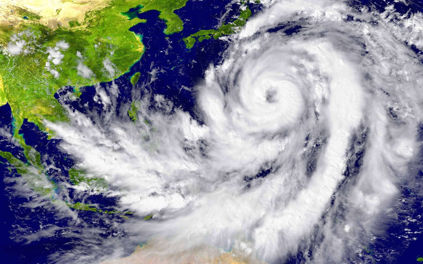Imagem espacial de um furacão sobre a Indonésia. Esteja atento aos boletins meteorológicos se quiser saber quando viajar para a Indonésia.