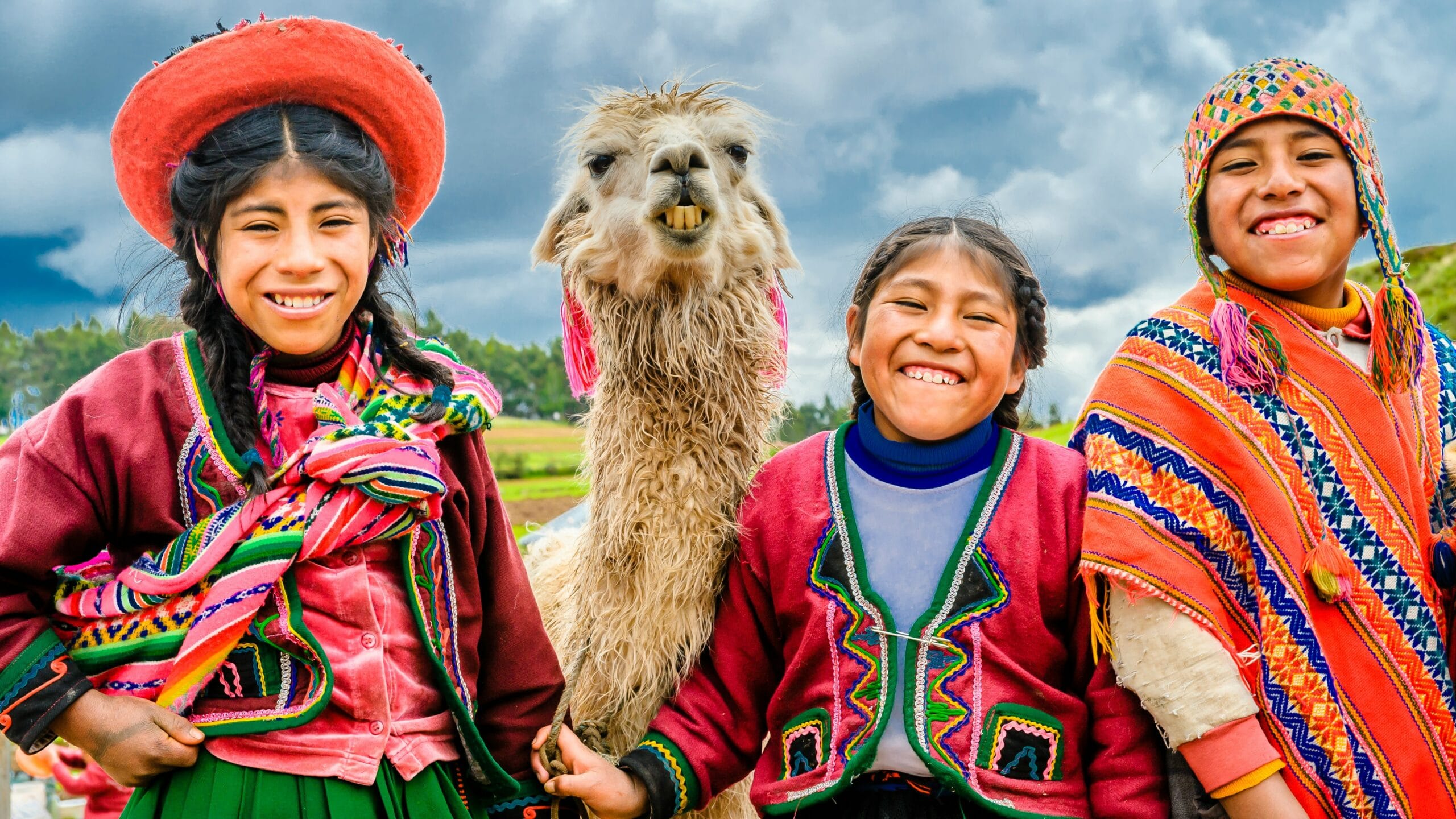 Peruvian people on the way to Machu Picchu, through the Sacred Valley