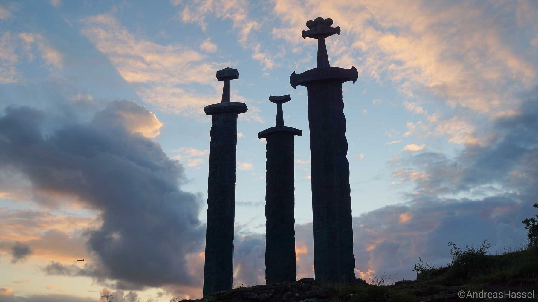 Three rock swords monument in Norway